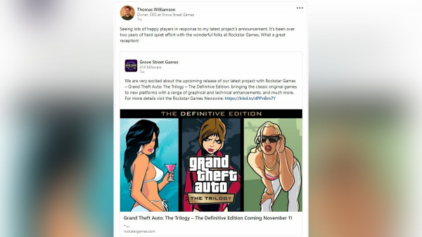 Grand Theft Auto: The Trilogy — The Definitive Edition находилась в разработке более двух лет Grand Theft Auto: The Trilogy — The Definitive Edition находилась в разработке более двух лет