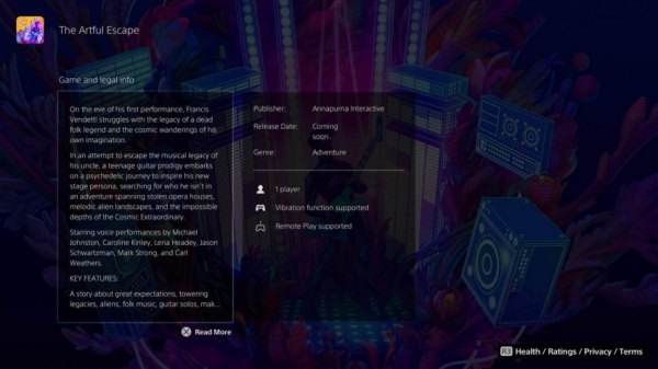 Видимо, The Artful Escape готовится к релизу на PlayStation — WorldGameNews Видимо, The Artful Escape готовится к релизу на PlayStation — WorldGameNews