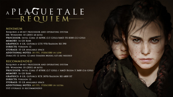 Опубликованы системные требования A Plague Tale: Requiem — WorldGameNews Опубликованы системные требования A Plague Tale: Requiem — WorldGameNews