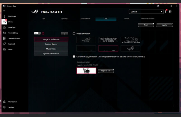 Обзор Asus ROG Azoth: идеальной игровой клавиатуры с OLED-дисплеем Программное обеспечение для Asus ROG Azoth