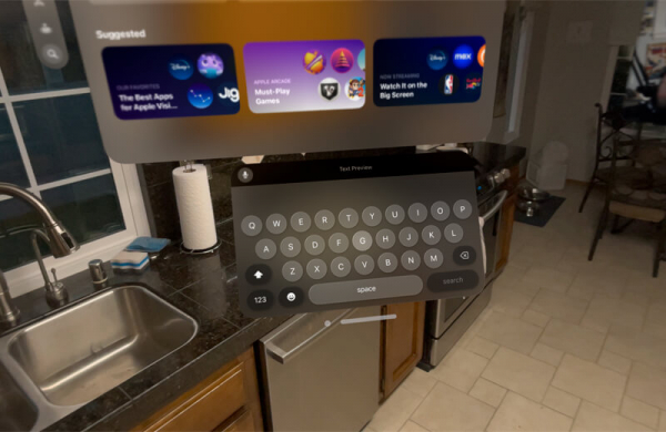 Обзор Apple Vision Pro: потрясающей и недоработанной гарнитуры дополненной реальности Экранная клавиатура от Apple