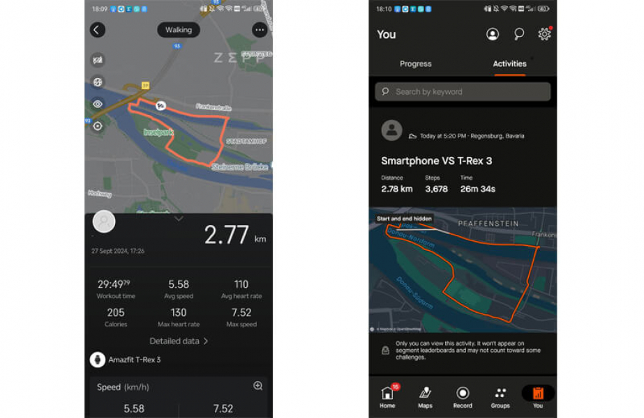 Обзор Amazfit T-Rex 3: очень надёжных умных часов для любителей экстрима Точность двухдиапазонного GPS