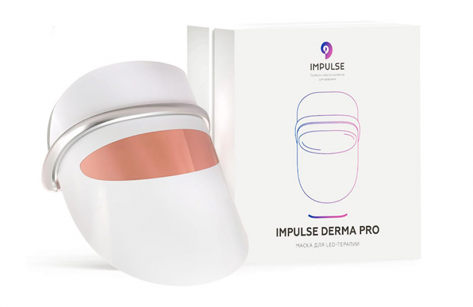 Лучшие светодиодные маски для лица: Рейтинг ТОП-10 аппаратов 2026 года IMPULSE DERMA PRO – маска с функцией микротоков и вибрацией