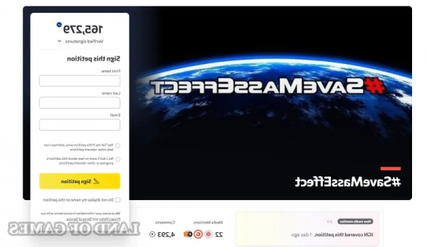 Петиция о спасении Mass Effect 5 получила более 160 тысяч подписей от игроков. Петиция о спасении Mass Effect 5 получила более 160 тысяч подписей от игроков.